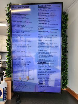 Menu 1 - November 2023 at Burger Plant in Dunedin