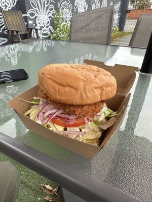 Chook burger  at Burger Plant in Dunedin