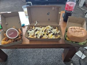 Free won tons, loaded fries and burger at Burger Plant in Dunedin