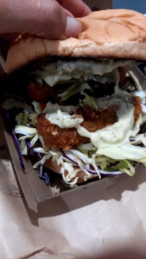 Chook burger at Burger Plant in Dunedin