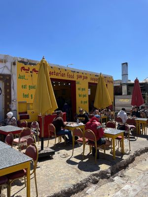 Outside seating  at Yum Yum Falafel in Dahab