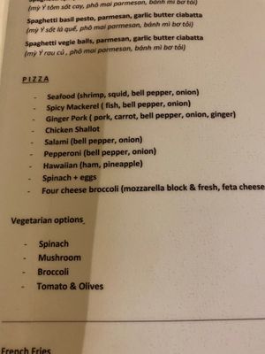 Western food at Infinity in Con Dao