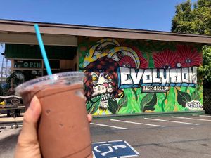 Chocolate shake with homemade ice cream and almond milk. Creamy and delicious!  at Evolution Fast Food in San Diego