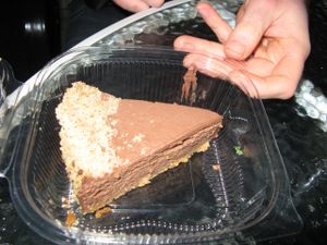 Chocolate cheesecake, so tasty! at Evolution Fast Food in San Diego