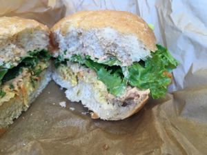 inside the Fish Sandwich at Evolution Fast Food in San Diego