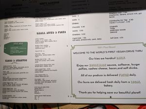 Drive thru menu board at Evolution Fast Food in San Diego