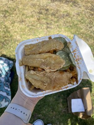 fish and chips   at Evolution Fast Food in San Diego