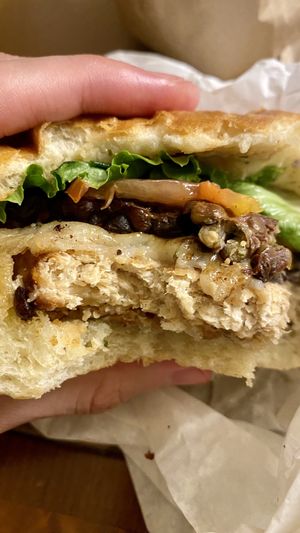 Chicken bacon Swiss   at Evolution Fast Food in San Diego