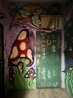 Awesome murals and artwork all throughout  at Evolution Fast Food in San Diego