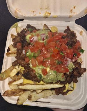 Loaded fries  at Evolution Fast Food in San Diego