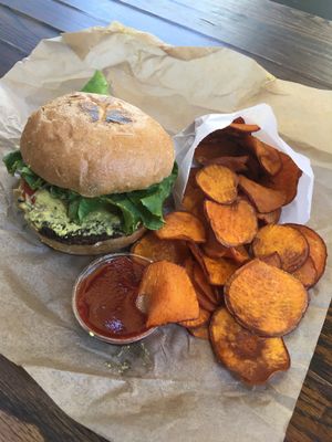 Awesome cruelty free food!  at Evolution Fast Food in San Diego