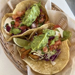 fish tacos  at Evolution Fast Food in San Diego