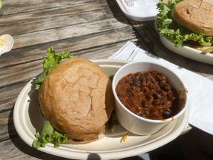 Chicken pesto mozzarella sandwich   at Evolution Fast Food in San Diego