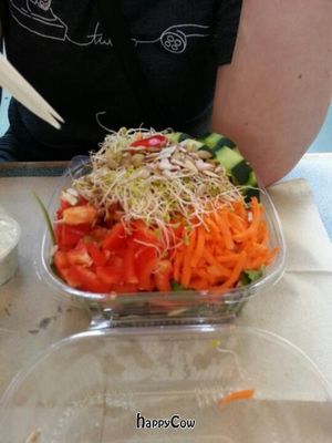 salad box at Evolution Fast Food in San Diego