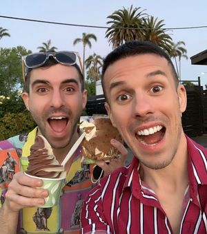 Chocolate and Vanilla Soft-Serve and Chocolate Chip Cookie at Evolution Fast Food in San Diego