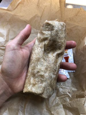 Teeny weeny California burrito at Evolution Fast Food in San Diego