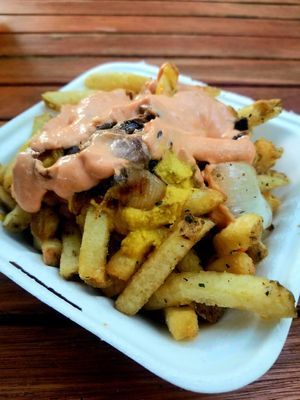 Animal Style Fries at Evolution Fast Food in San Diego