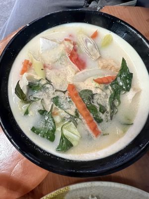 Veggie and tofu soup   at Kung's Cafe in Vientiane