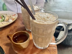 Coconut coffees   at Kung's Cafe in Vientiane