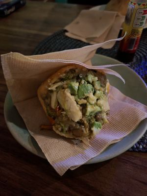 Vegan arepas at Coffee Romance in Quito