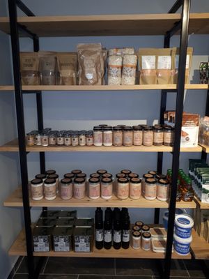 Organic powders, olive oils, cacao and coconut butters at Simply Vegan in Antalya