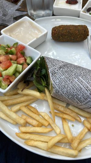 Falafel sandwich (that’s 1/2, I ate the other half)  at Hummus Kitchen - Murray Hill in New York City