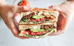 TLT: tempeh bacon (local & non-GMO), avocado, tomato, organic spinach & vegenaise. at Nature's Food Patch Market & Café in Dunedin