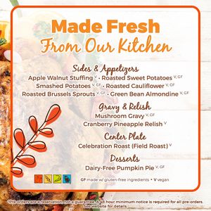 Your lifestyle & diet is our specialty – we carry items for a variety of lifestyles & diets, including during the holidays!

https://naturesfoodpatch.com/holiday-menu/ at Nature's Food Patch Market & Café in Dunedin