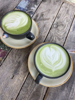 Matcha latte with oat milk  at Norwida 2 concept in Gdansk