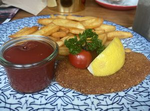Kids vegan schnitzel and fries   at Wilma Wunder in Mainz