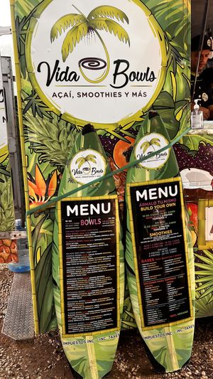 Menu  at Vida Bowls in Huacas