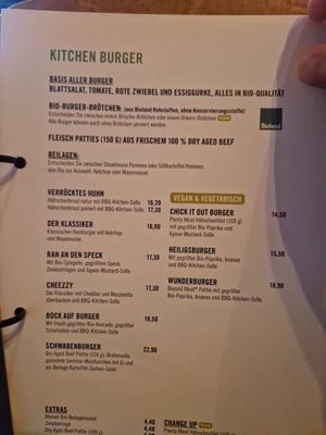 Menu at Kitchen in Esslingen