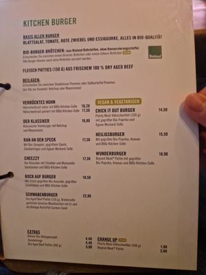 Menu at Kitchen in Esslingen