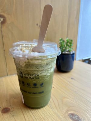Matcha with nut cream  at NUTTEA - Soho in London