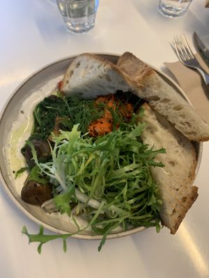 Vegan turk's mom çilbir  at FACTORY GIRL Restaurant in Berlin