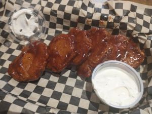 BBQ Veggie Wings with Ranch at The Green Owl Cafe in Madison