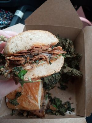 Steak Bomb & Kale Chips at The Green Owl Cafe in Madison