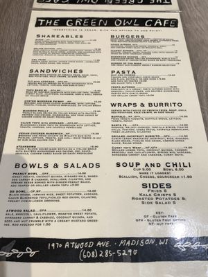   at The Green Owl Cafe in Madison