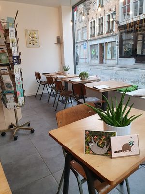 interior at Postbar in Bruges
