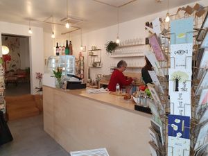 counter at Postbar in Bruges