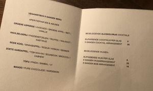 The vegan menu of the full vegetarian night at Kale & de Bril in Goes