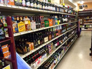 Wine and beer.  at Nature's Market in Melbourne