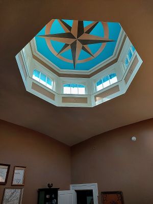 Octagonal ceiling on 2nd floor at Black Sheep Inn in Hammondsport