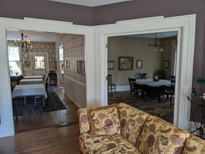 A view of some of the common area where breakfast is served. at Black Sheep Inn in Hammondsport