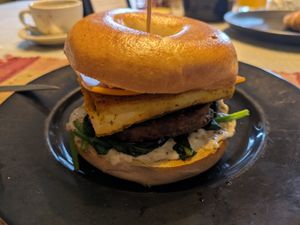 Breakfast sandwich at Black Sheep Inn in Hammondsport