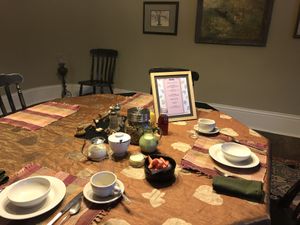Breakfast table  at Black Sheep Inn in Hammondsport