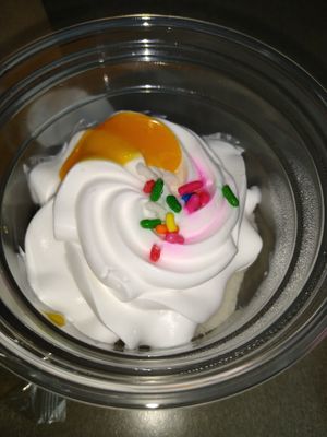 Mango cake at VeGreen Burger in Kennesaw