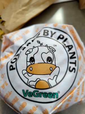 Burger wrapper at VeGreen Burger in Kennesaw