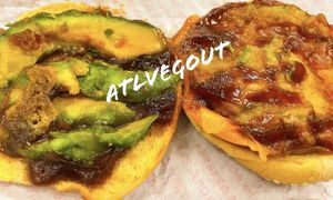 Sesame chik’n burger with avocado and cheeze   at VeGreen Burger in Kennesaw