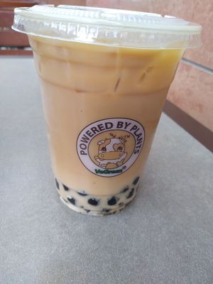 Black Milk Tea with Boba  #Veganuary at VeGreen Burger in Kennesaw